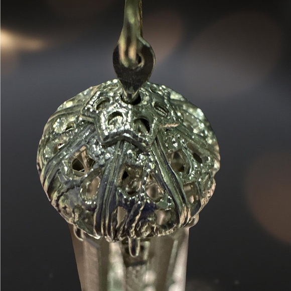 Vintage Silver Filigree Lantern Earrings – Unique Birdcage Dangles - Picture 6 of 6